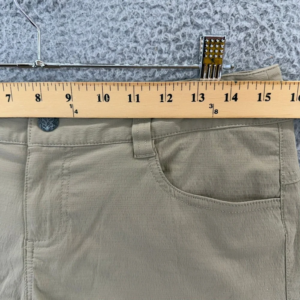 Prana Halle Shorts Womens 4 Khaki Tan Stretch Zion Hiking Outdoor Cargo Pockets - Picture 3 of 11